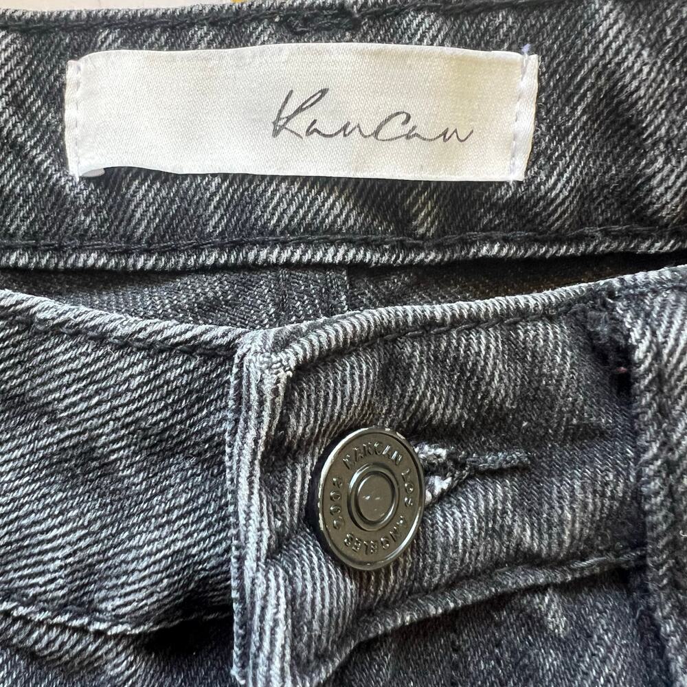 KanCan Women's 1/24 Black Denim High Rise Patchwork Distressed Boyfriend Jeans - Picture 11 of 12